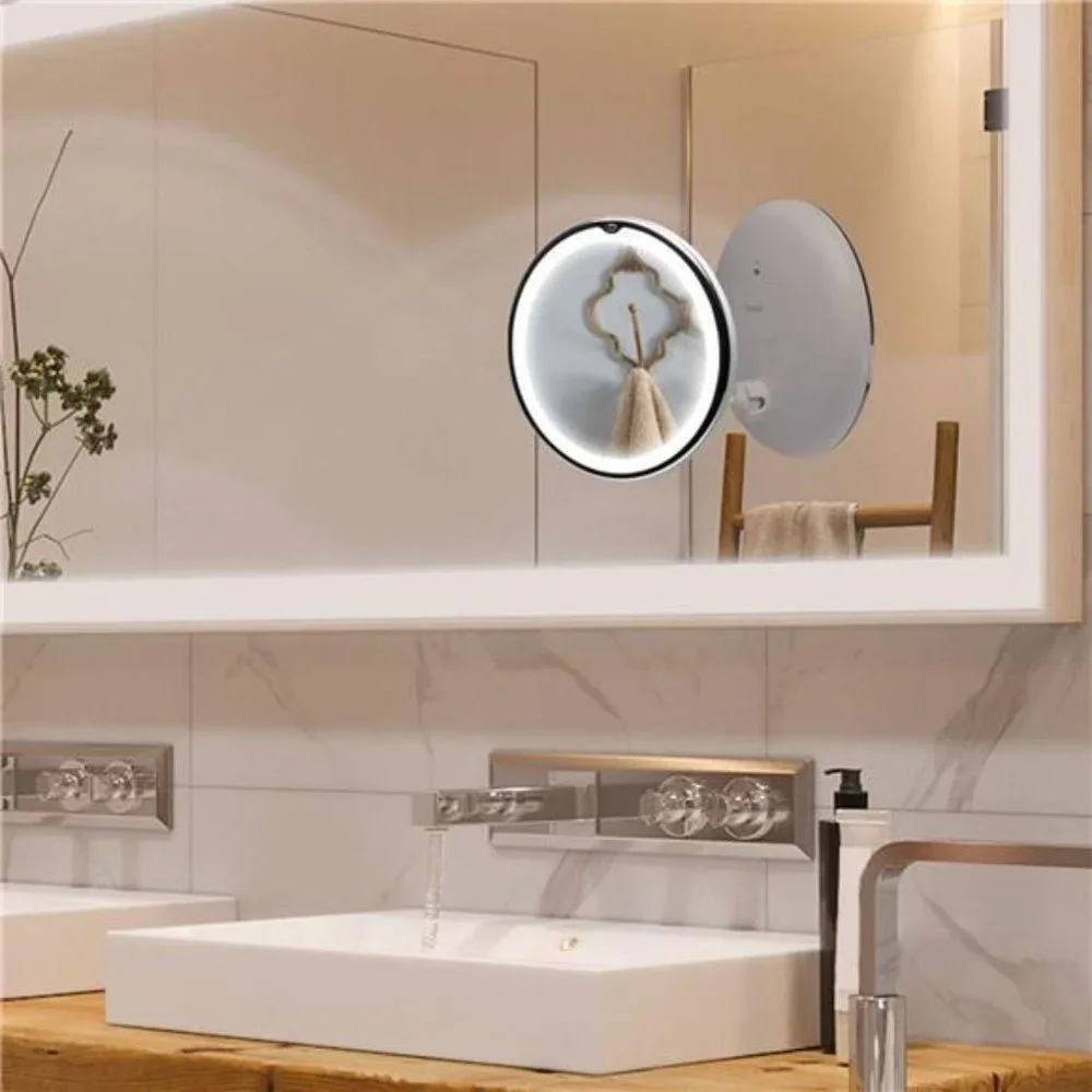 7X Magnifying Lighted Vanity Makeup Mirror with 20 Natural LED Ring Lights